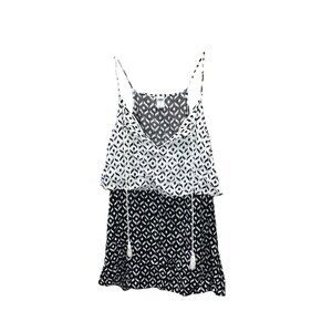 Old Navy White Black Pattern Racer Back  Women's‎ Size XL Tank Top